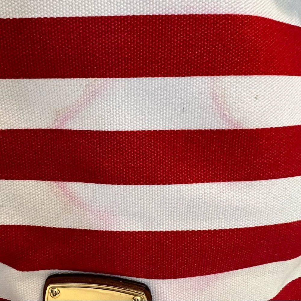 Michael Kors Nautical Hobo Bag Red & White w/Gold - Picture 16 of 16